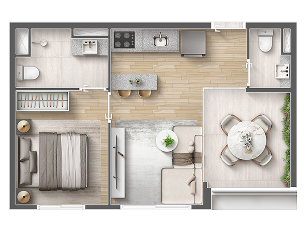 36M² - 1 Suíte - Final 2 e 3